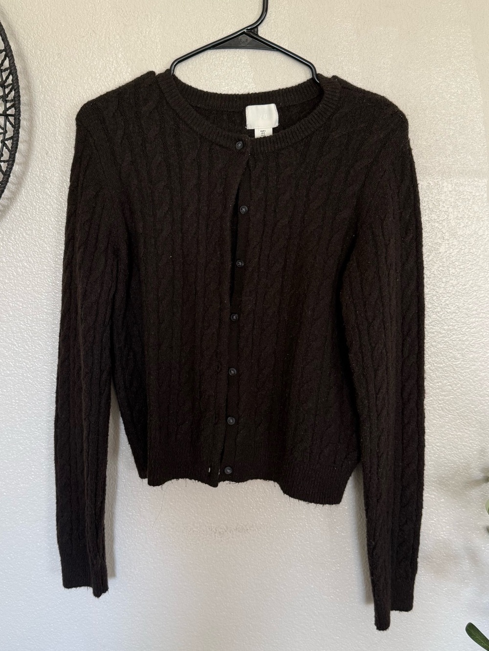 ๐ Classic Cable Knit Button-Front Sweater Cardigan - Brown